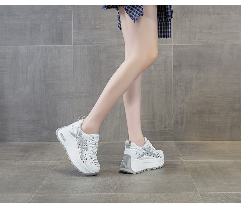 Giày sneaker nữ đế dày phong cách cổ điển phối màu, đan lưới thoáng khí mùa hè — Xám 5068, Vàng 5068, Trắng 5068 chi tiết 25