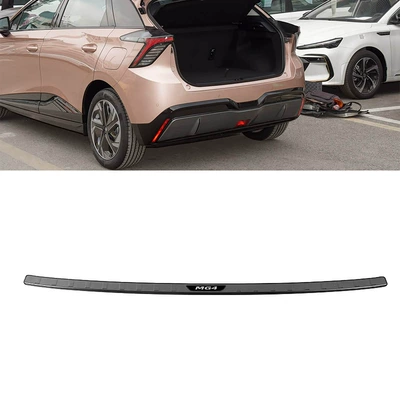 Decorative Strips Welcome Pedal Trunk — Dekorativ pedal başlıqları - 1-piece-of-outer-rear-guard-stainless-steel-black-titanium-brushed-suitable-for-2023-2025-mg4-ev