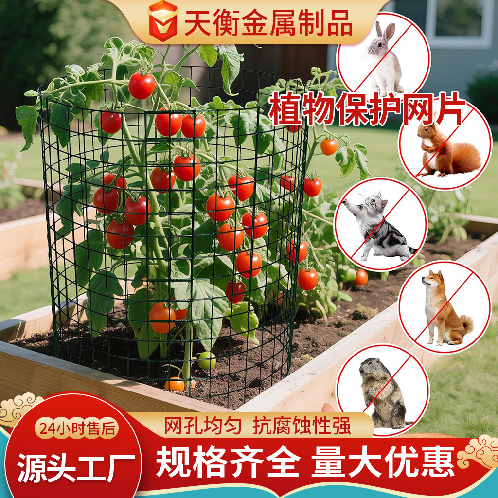 跨境植物保护网格片防动物啃咬铁丝网格笼DIY包塑铁丝网格片