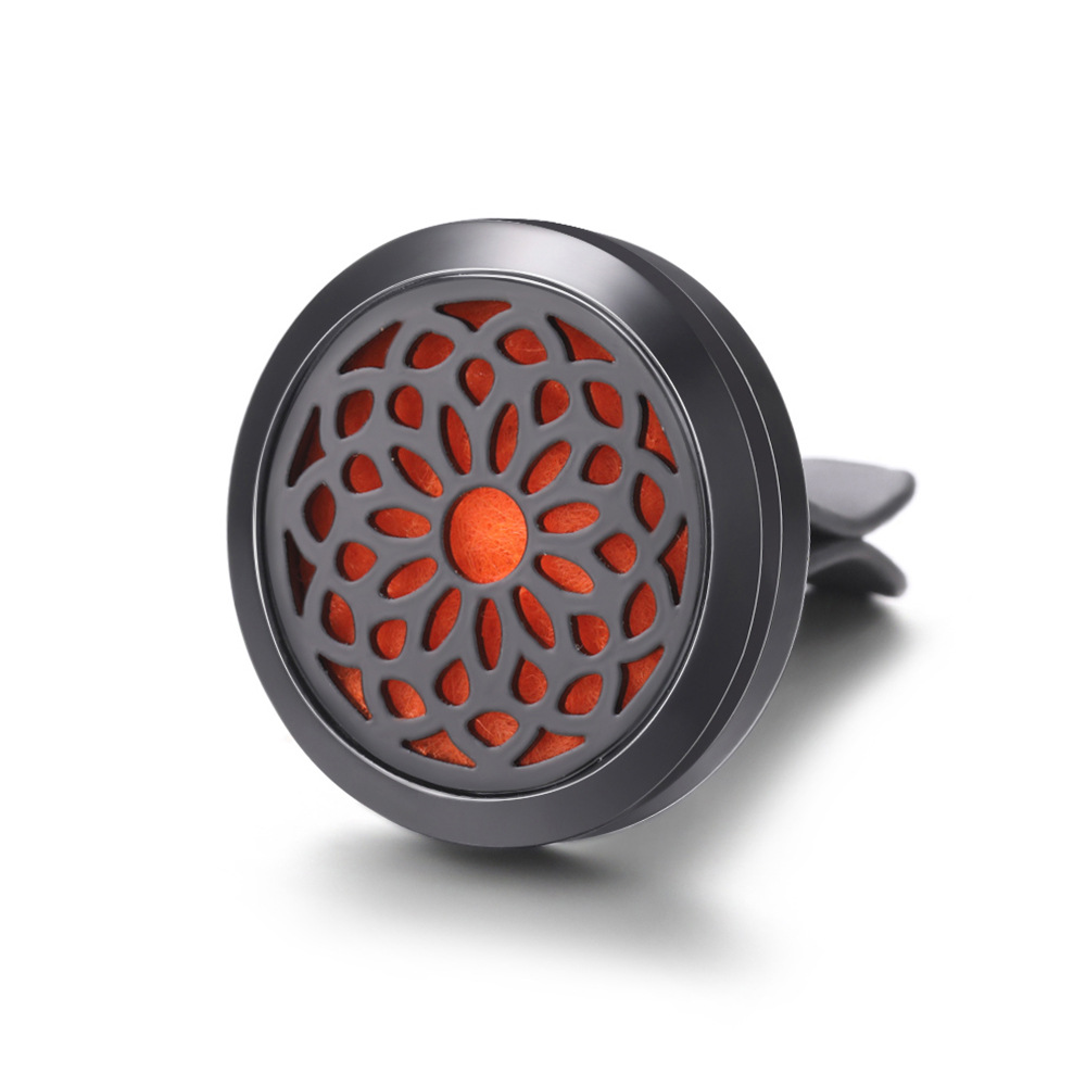 pistola de acero inoxidable negro hueco coche ventilación abrazadera de automóvil perfume árbol de vida automóvil perfume caja de difusión de perfume