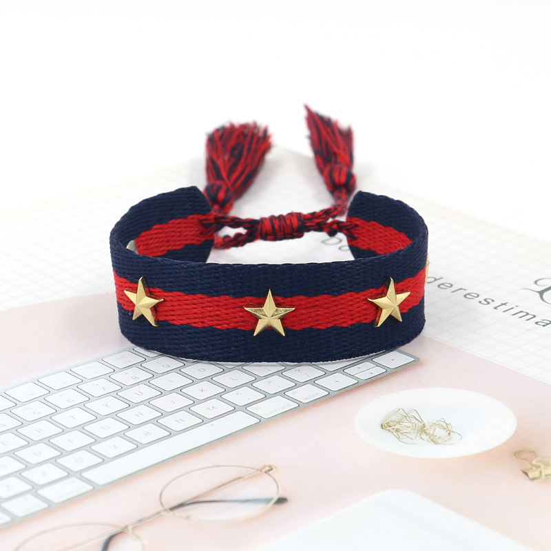 Unisex Gender 1 Piece Bohemian Star Stripe Polyester Unisex Bracelets