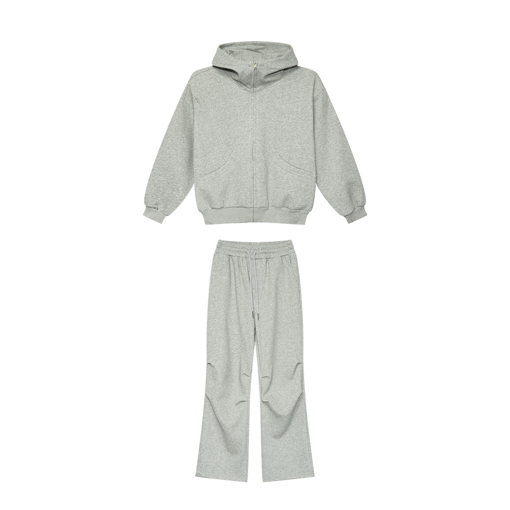 Mtlclothes ropa de Hombre | 2024 primavera nueva Europa y América cremallera con capucha cardigan color sólido cercanías traje deportivo