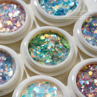 Online celebrity fairy pupil nail sequins New gradient glitter size mixed phototherapy Crystal extension nail jewelry wholesale