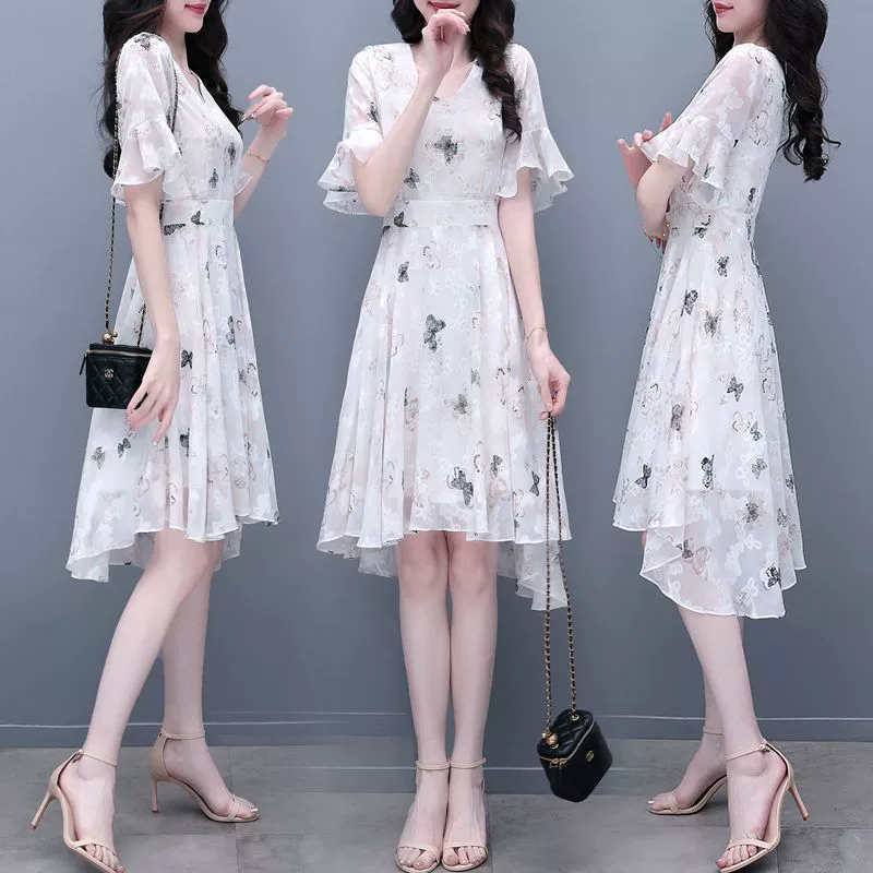 Сказочная цветочная юбка, облегающая новинка 2025 года, весна и лето, утягивающая талию, элегантное шифоновое платье нестандартной формы для женщин