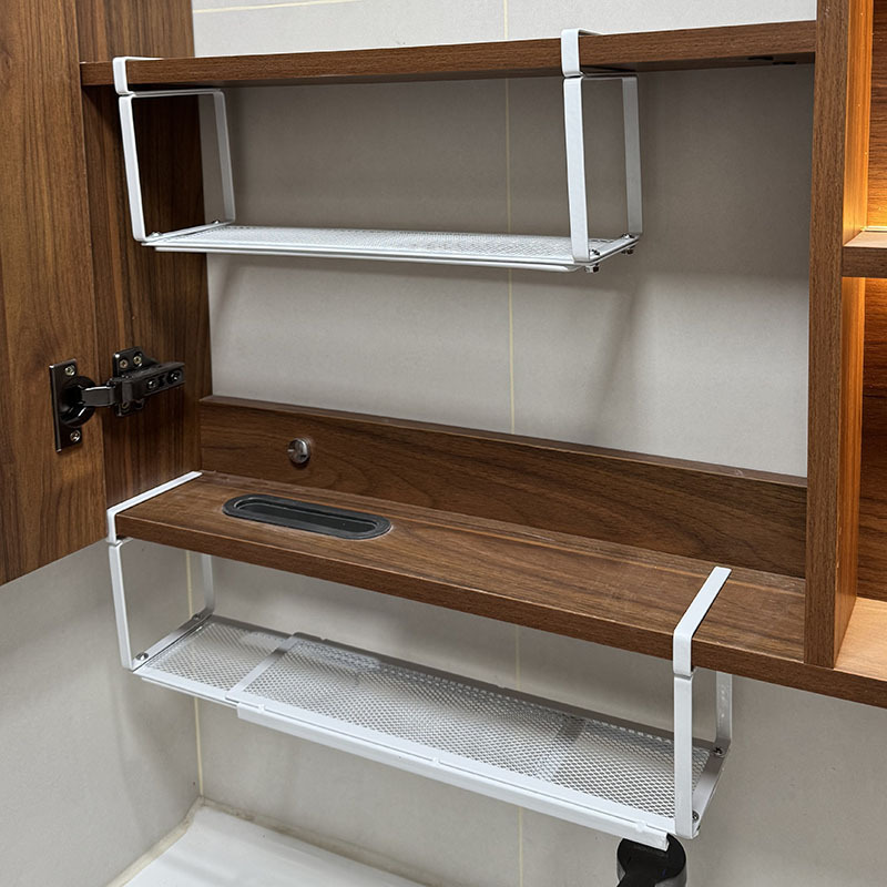 Bathroom Mirror Cabinet Storage Box, Bathroom Cabinet Partition Shelf, Hanging Cosmetics Storage Rack, Layered Partition Shelf Bathroom Mirror Cabinet Storage Box, Bathroom Cabinet Partition Shelf, Hanging Cosmetics Storage Rack, Layered Partition Shelf