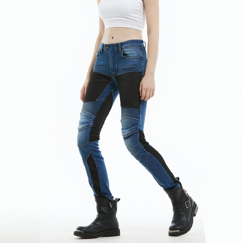 VOLERO motocicleta jeans Mujer Caballero verano malla transpirable motocicleta resistente a la caída ciclismo pantalones de silicona equipo de protección