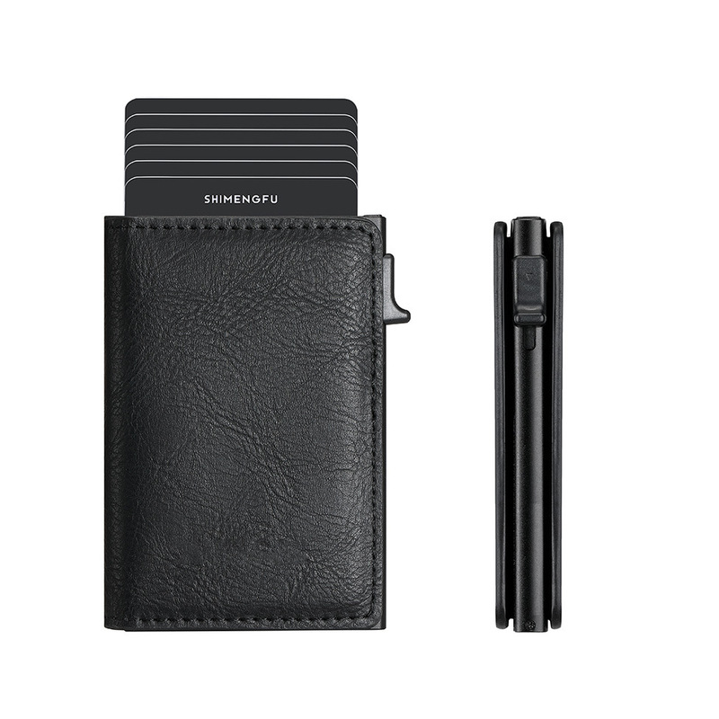 Wholesale Rfid Anti-Theft Men's Wallet, Popular Foreign Trade Model, Pop-Up Aluminum Alloy Card Holder, Leather Card Case B08 Wholesale Rfid Anti-Theft Men's Wallet, Popular Foreign Trade Model, Pop-Up Aluminum Alloy Card Holder, Leather Card Case B08
