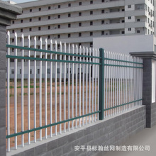 锌钢护栏社区铁艺栏杆庭院方管喷塑黑色围栏锌钢草坪护栏