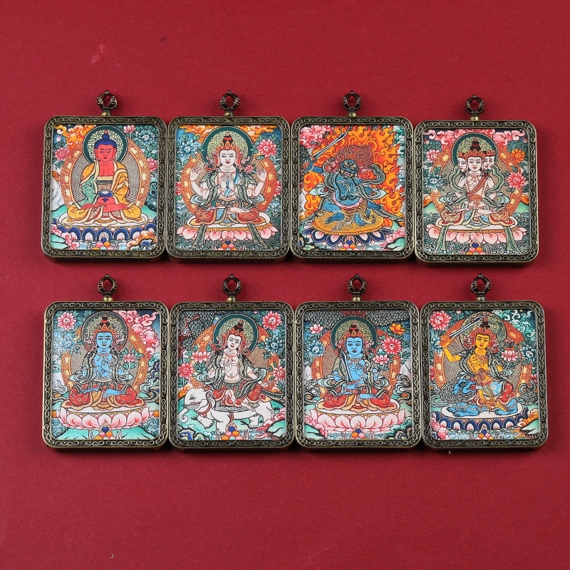 西藏唐卡吊墜八大守護神唐卡吊墜前世今生五爺吊墜男女佛牌掛墜