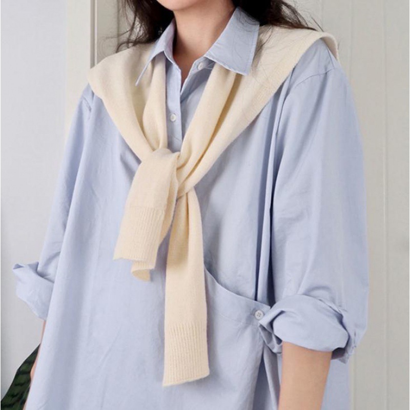 Damen Strickschal Mit Farbverlauf Als Leichte Cardigan Jacke_voghion.com