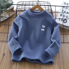 春季男童衛衣加厚絨衫寶寶一體絨兒童保暖新款半高領童裝打底衫