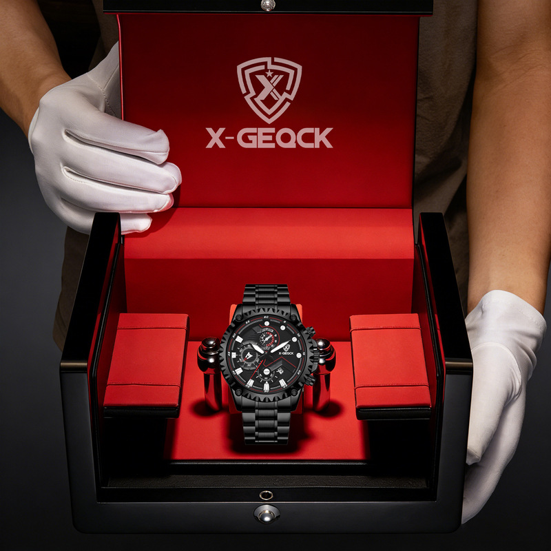 X-Geqck Swiss Brand Ultra-Thin Men's Watch Fashion Waterproof Quartz Watch Wholesale Live Broadcast Export Hot Model