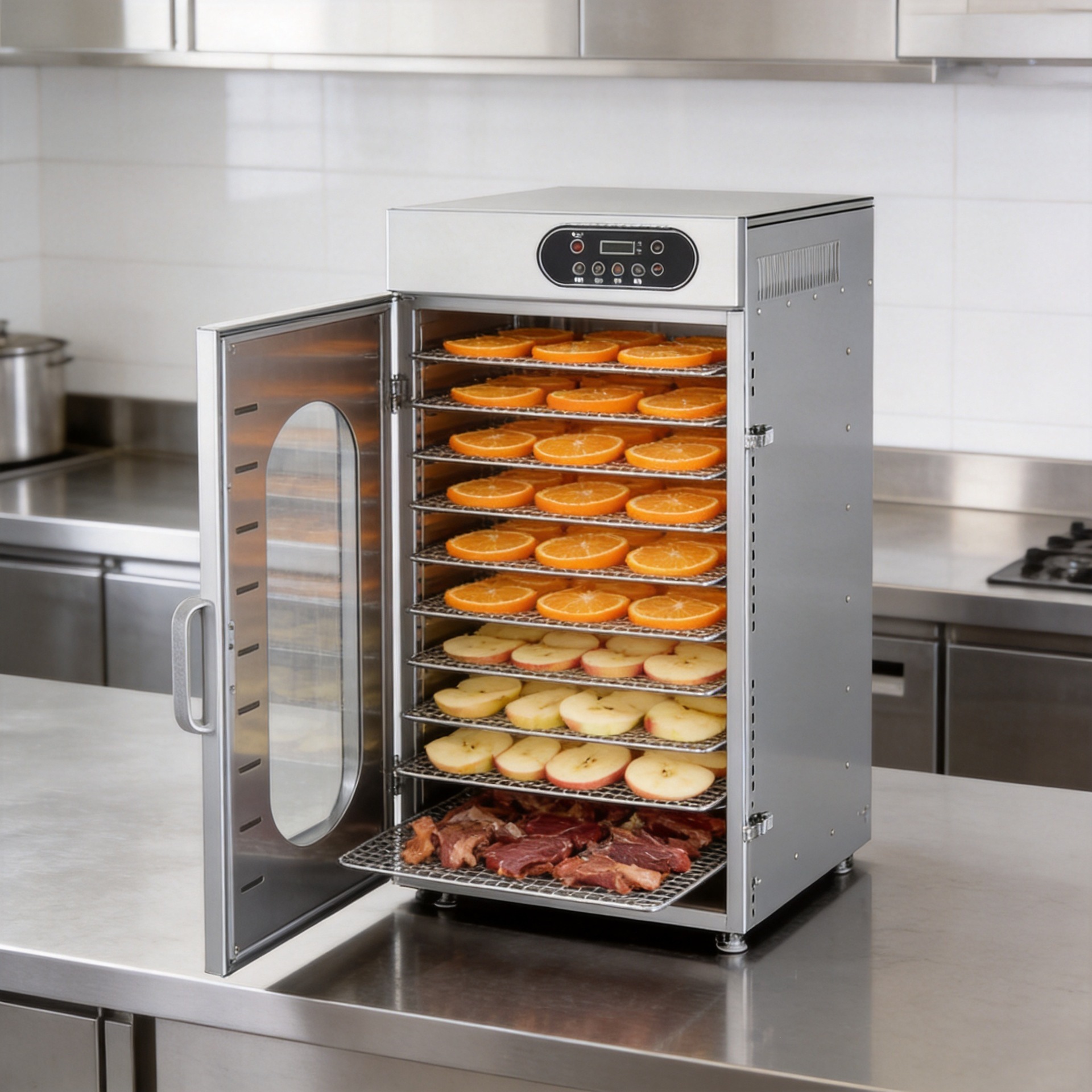 Rotating sausage, bacon, grilled sausage, cured meat, chicken, duck, fish, and beef drying machine, commercial food dehydrator for crispy pork belly, air-drying oven