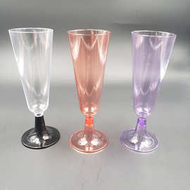 跨境爆款工厂直销派对食品级PS一次性塑料高脚杯香槟红酒鸡尾酒杯