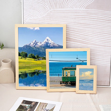 简约松木平面相框摆台客厅装饰框架挂墙画长方形相框批发5寸678寸