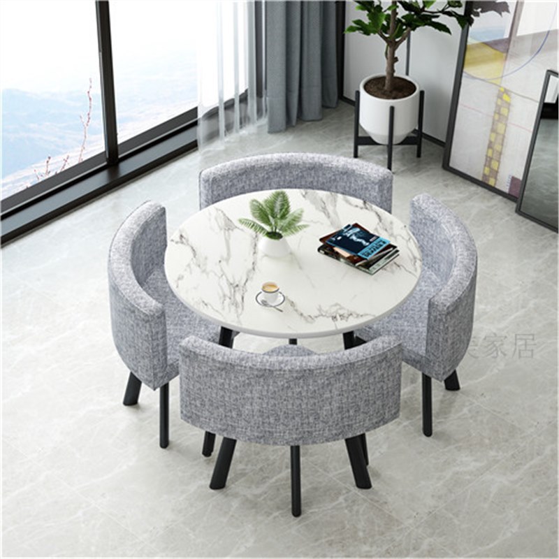 샴페인 라운드 화이트 모조 달리 라이트 그레이 천