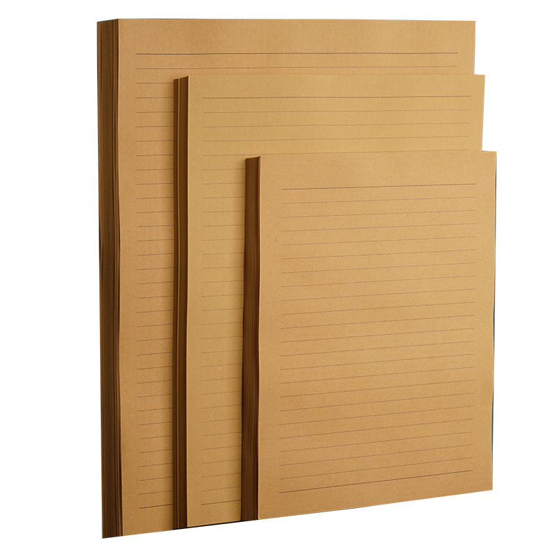 Papel de carta de papel Kraft carta de amor de escritura a mano romántica carta artística papel de escritura retro papel de carta de una sola línea para estudiantes