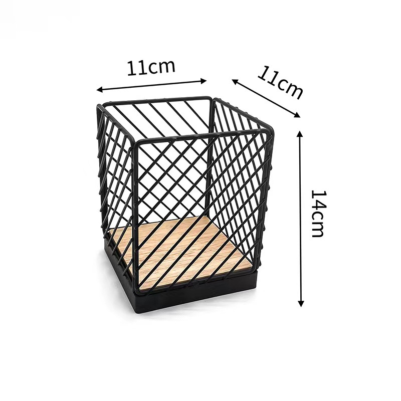 Cesta de almacenamiento de tubo de hierro azul, estilo nórdico minimalista, para bolígrafos, artículos de papelería, palillos de cocina y maquillaje, transfronteriza, en stock, venta al por mayor image 8