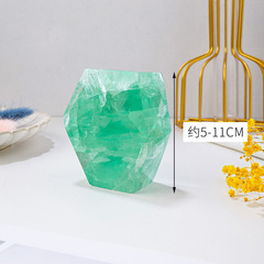 Natural Crystal Lake Blue Sparkling Fluorite Geometric Shape Crystal Rough Polished Home Office Ornament Wholesale