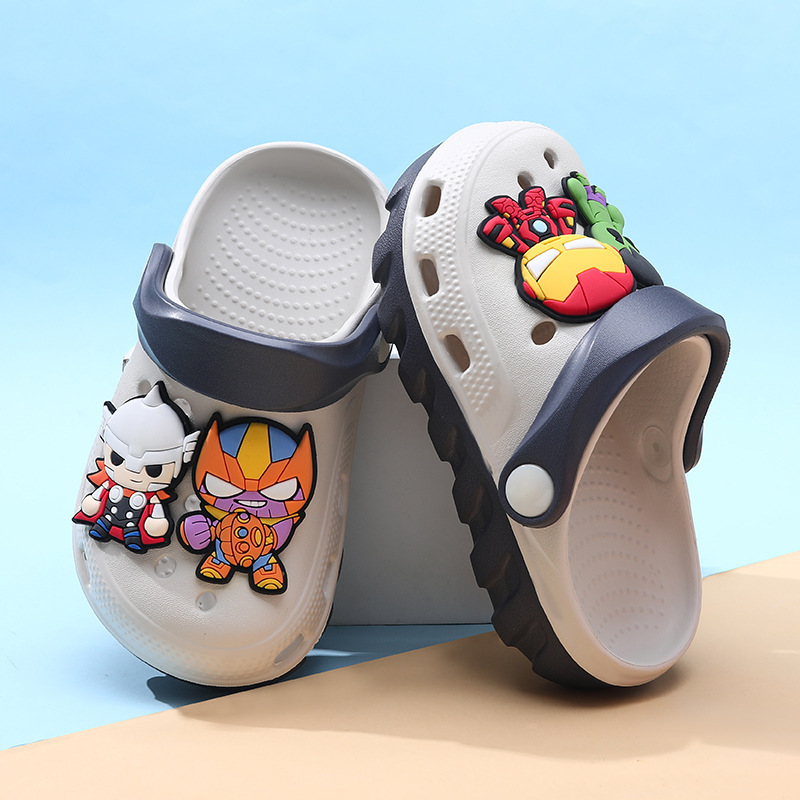Children's Cave Shoes Boys Sandals and Slippers Summer Non-slip Marvel Slippers Boys Middle and Big Children Baby Outer Wear Beach Shoes