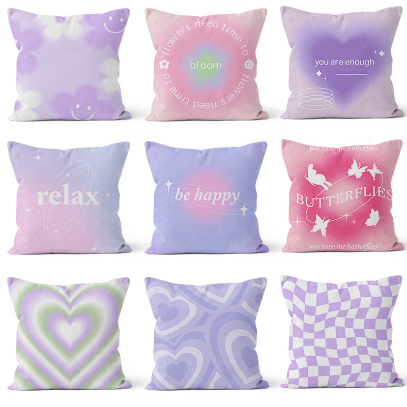 Almohada vaporwave estilo ins para niñas, cojín moderno para sofá de casa, almohada cuadrada de felpa para oficina, venta al por mayor