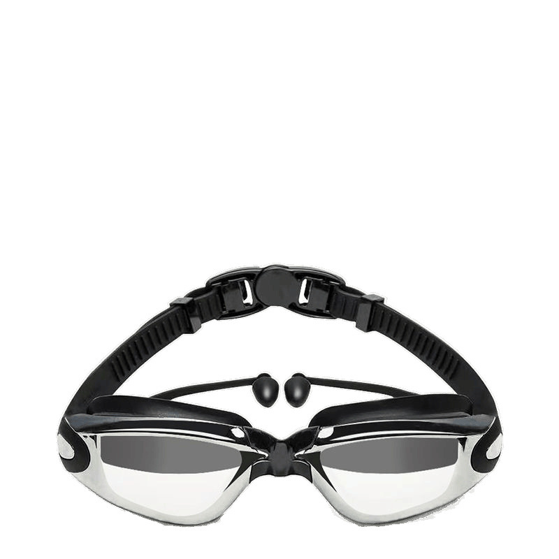 Gafas de natación para hombres de alta definición, gafas de natación anti-neblame para adultos, niños y niñas con tapones de auriculares, gafas de natación de marco grande, cubierta de sombrero
