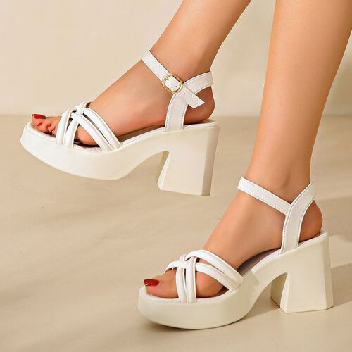 Stylish Women's Casual Waterproof Platform Wedge High Heels Summer New Trendy Rough Heel Roman Sandals