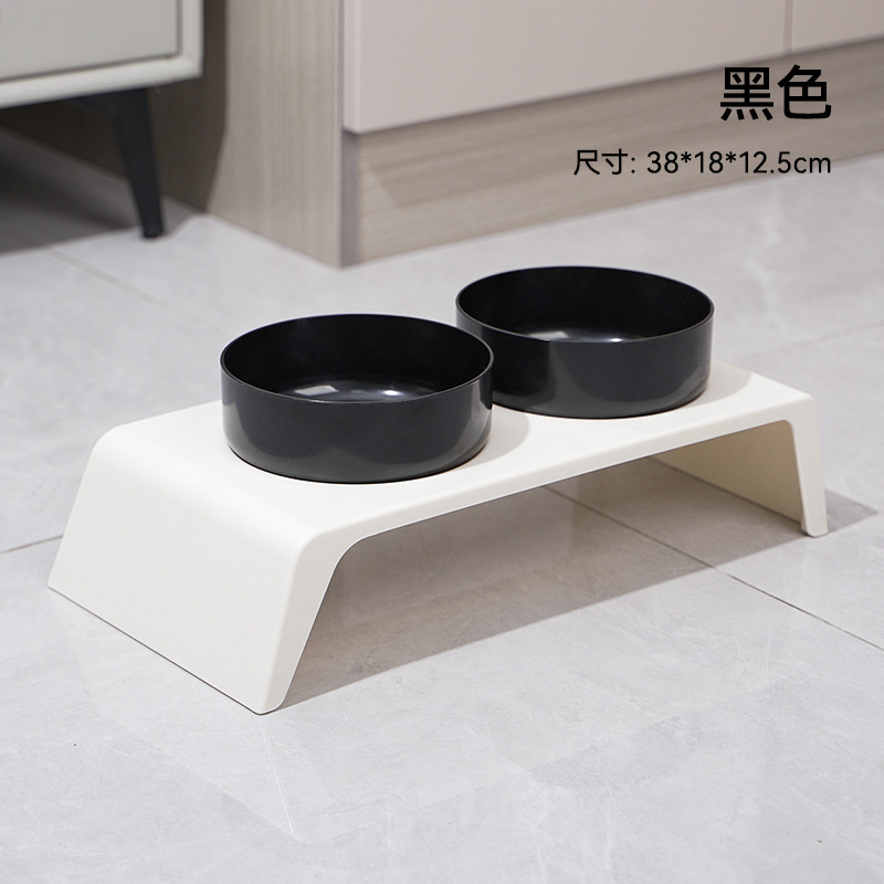 Tazón para mascotas Tazón para gatos anti-volcado Tazón para gatos Protector de cuello para gatos Tazón para perros Tazón doble de acero inoxidable Tazón para perros nuevo transfronterizo al por mayor