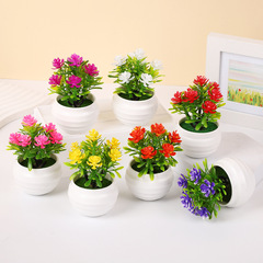クリエイティブシミュレーション 7 小さな蓮の花プラスチックホームシミュレーション鉢植えオフィス装飾品植物花鉢植え緑の植物