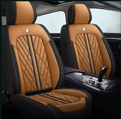 Seat cushion, seat cover — Leather Cartoon Goddess Car Cushion - black-brown-a-set-of-5-seats