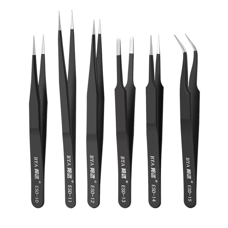Bangyuan por Acero inoxidable anti-magnético pinzas herramienta de eliminación de pelo señaló pinzas traje Nido de Pájaro nido pelo picking pinzas ronda