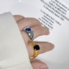 Brand design acrylic resin, ring with stone, Japanese and Korean, with gem