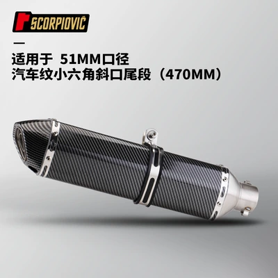 Motorcycle exhaust pipe full imitation carbon fiber - fully-imitation-carbon-fiber-small-hexagonal-470mm-diagonal-tail
