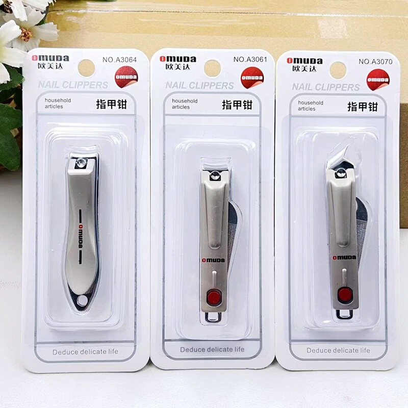 Omeida A3070 Nail Clipper Pointed Inclined Large Flat Stainless Steel Nail Clipper Single Packaging Small Gift
