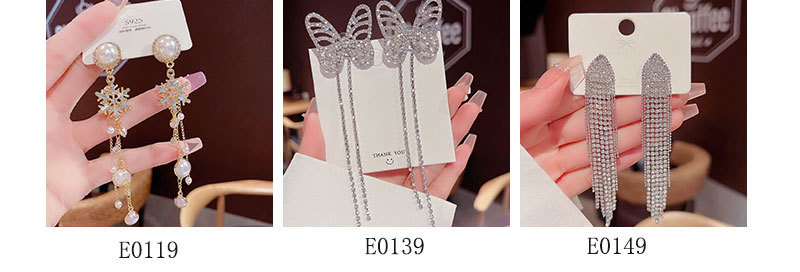 Fashion Flower Butterfly Bow Knot Copper Inlay Artificial Pearls Zircon Drop Earrings 1 Pair