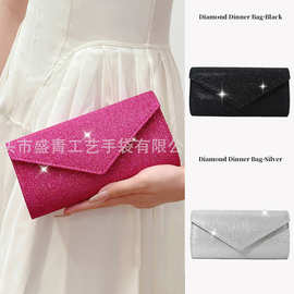 厂家直供现货跨境电商车线晚宴包迷你幻彩手拿包链条单肩包	女包