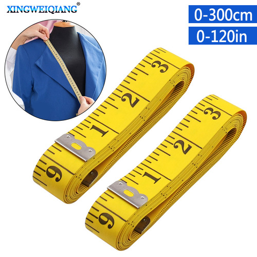 3 meter tape measure PVC fiber ruler tailor's ruler measuring tape soft tape measure 300 cm 120 inches portable tape measure yellow