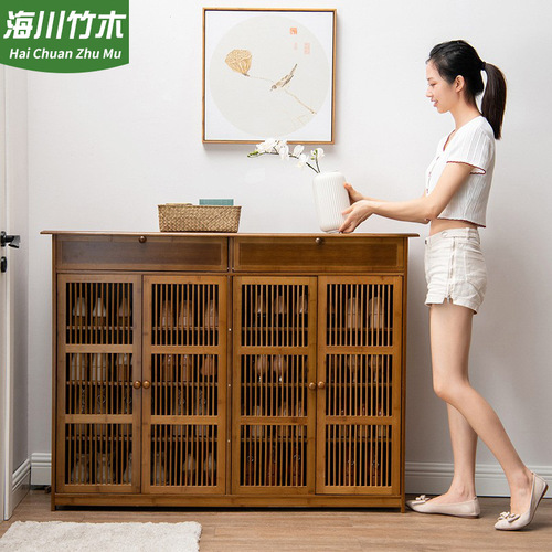 Shoe cabinet household door dust-proof simple shoe rack multi-layer bucket cabinet storage rack solid wood entrance storage cabinet storage cabinet