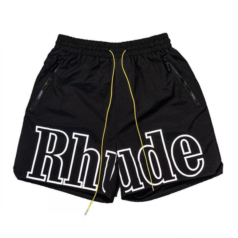 RHUDE ショーツ フォグ ハイストリート トレンド ブランド 巾着 3m レタープリント ヒップホップ ビーチ 5点式バスケットボールパンツ 男女兼用 ヒップホップ|undefined