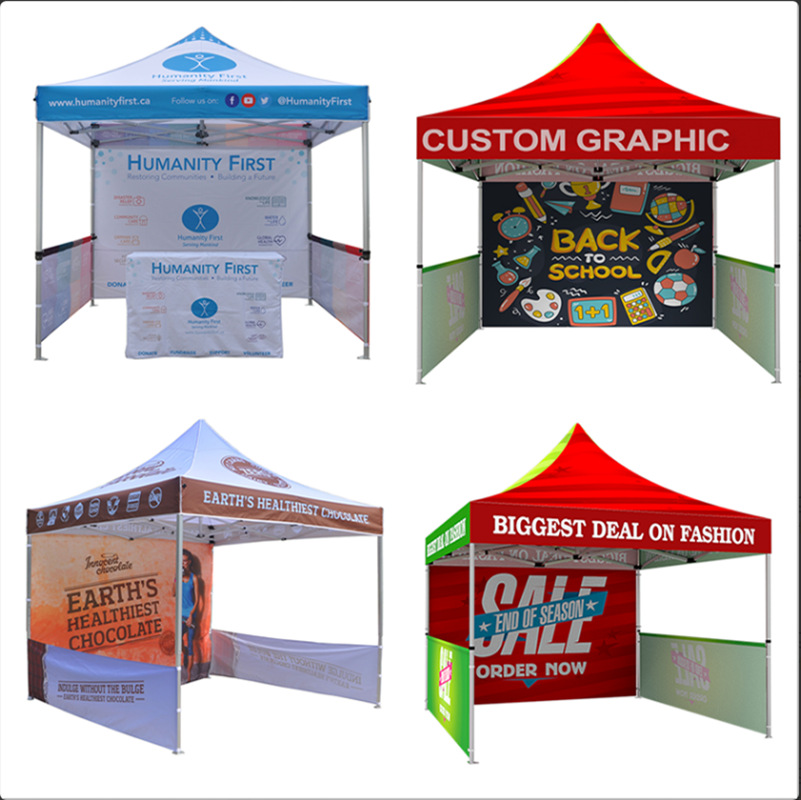 Carpa de publicidad al aire libre logotipo personalizado sombrilla impresión de eventos de exhibición publicitaria paraguas personalizado cuatro patas tienda de campaña