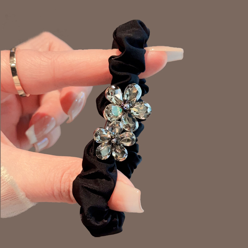 Elastico per capelli con fiocco in strass cristalli eleganti_voghion.com