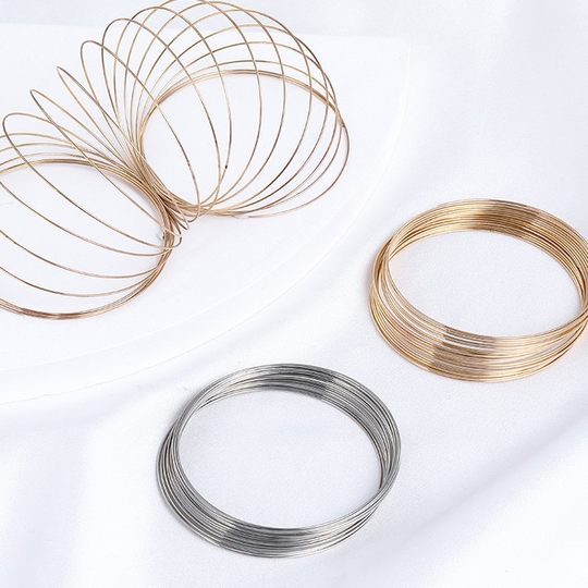 Copper plated 14K gold color wire bracelet ring diy bracelet accessories memory steel ring wire wholesale