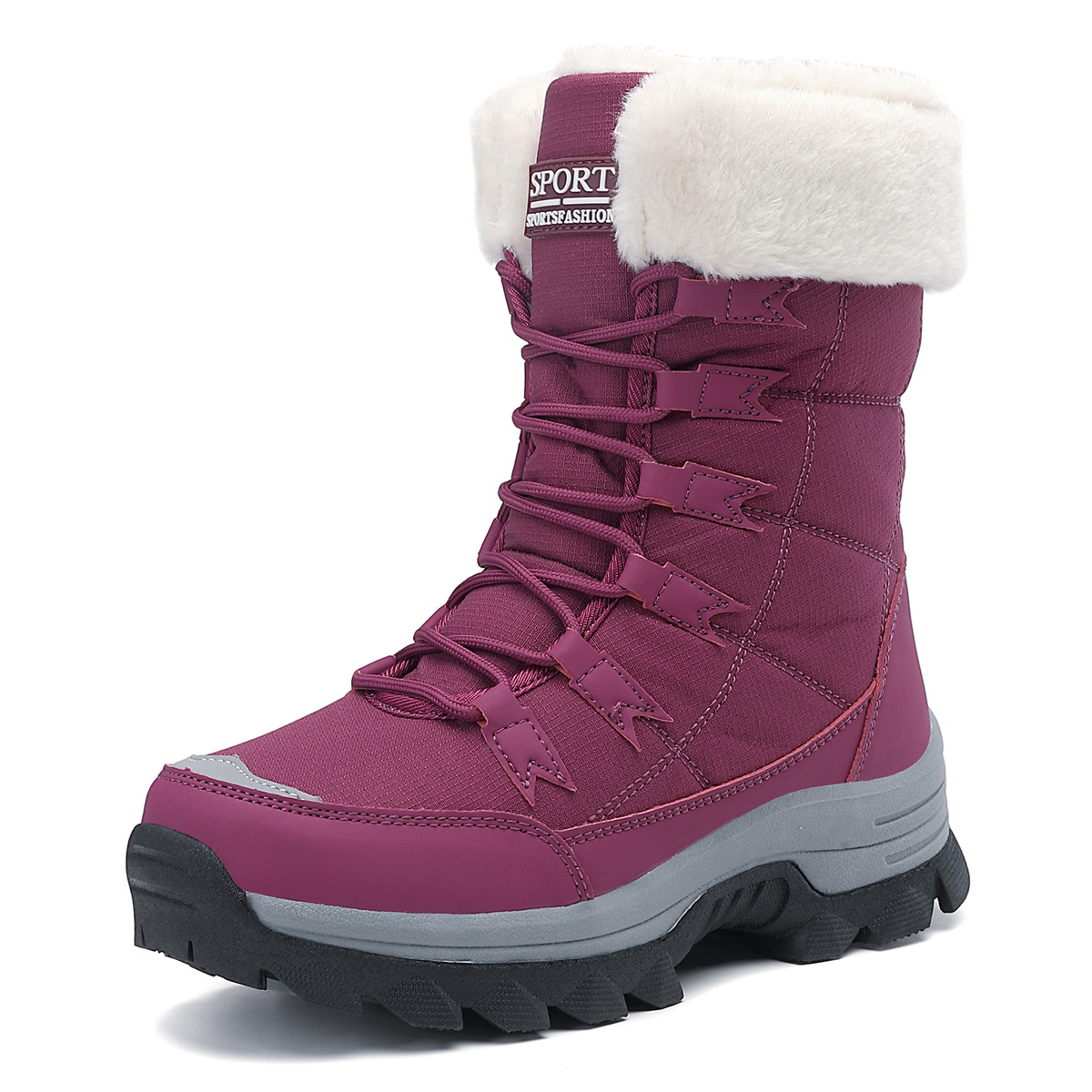Botas de algodón de invierno para mujeres al aire libre más vello grueso calentamiento botas de nieve de comercio exterior zapatos de mujer de tamaño grande image 19