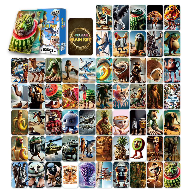 LOMOカード92枚、山海経両面ミニカード、TungTungTungSahur木棒人フォトカードステッカー|undefined