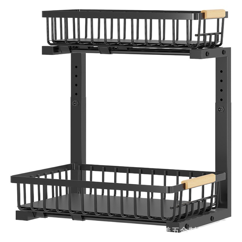 キッチンシンク下の棚、床から天井までの調節可能なキャビネット、シンク下のバスケット、家庭用カウンタートップ調味料用品の収納