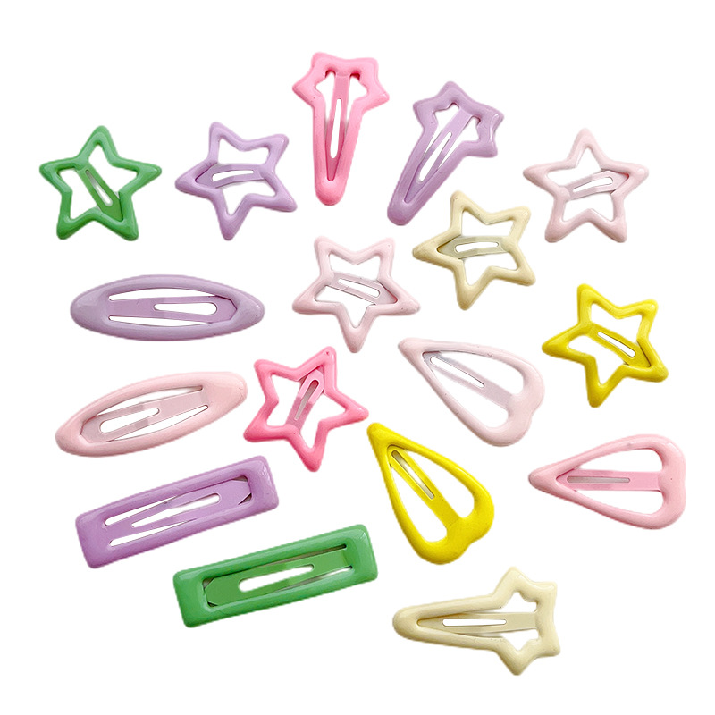 Horquilla para niños metal chica Arco Iris BB clip lindo lado roto pelo bebé horquilla niña infantil estrella de cinco puntas image 6