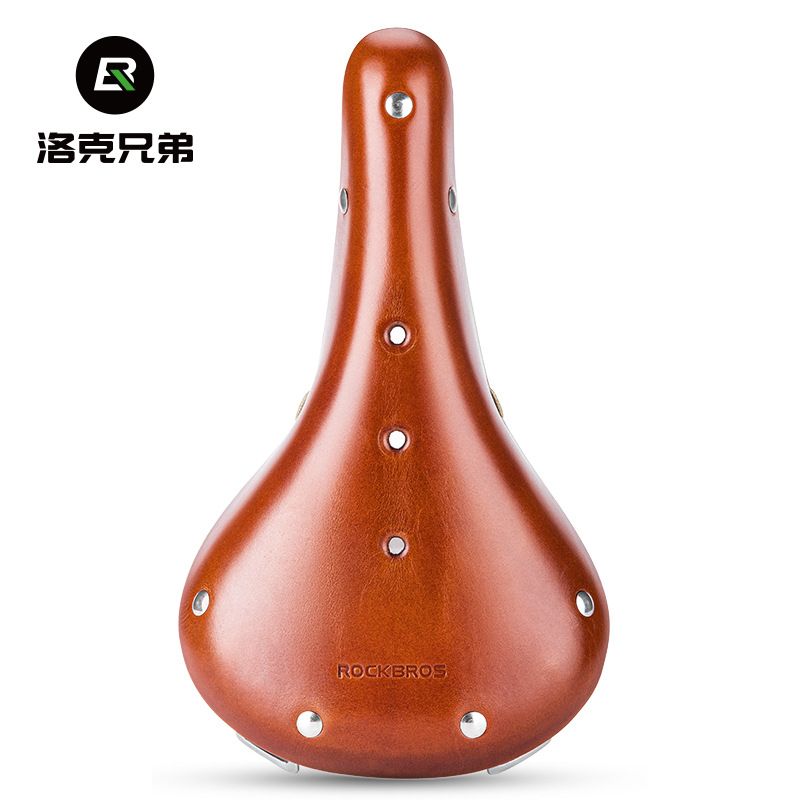 Rock Brothers Xiaobu Folding Bike Cowhide Bike Cushion Saddle Retro Mountain Bike Touring Bike Leather Seat Bag