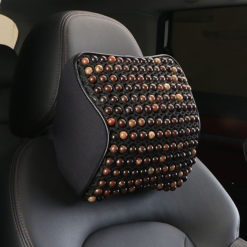 Natural Bodhi Seed Lumbar Support Summer Car Breathable Backrest Bead Pillow Memory Foam Massage Headrest Driver Lumbar Cushion