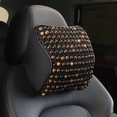 Natural Bodhi Seed Lumbar Support Waist support - bodhi-small-headrest-black