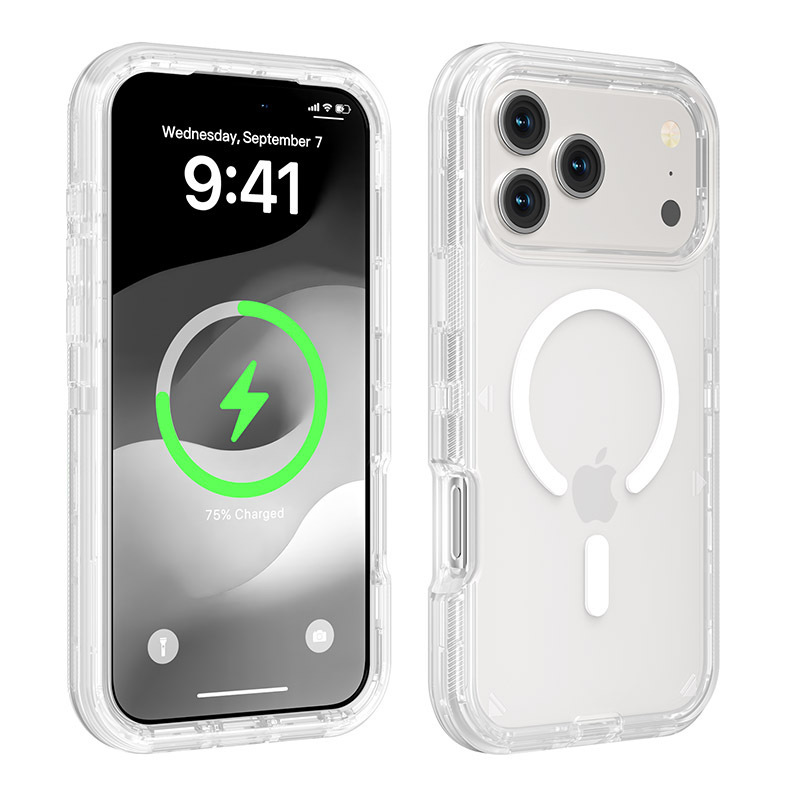 IPhone 16 14 13 12 11 15 Pro Maxマグネット式携帯ケース透明三合一耐落下防止|undefined